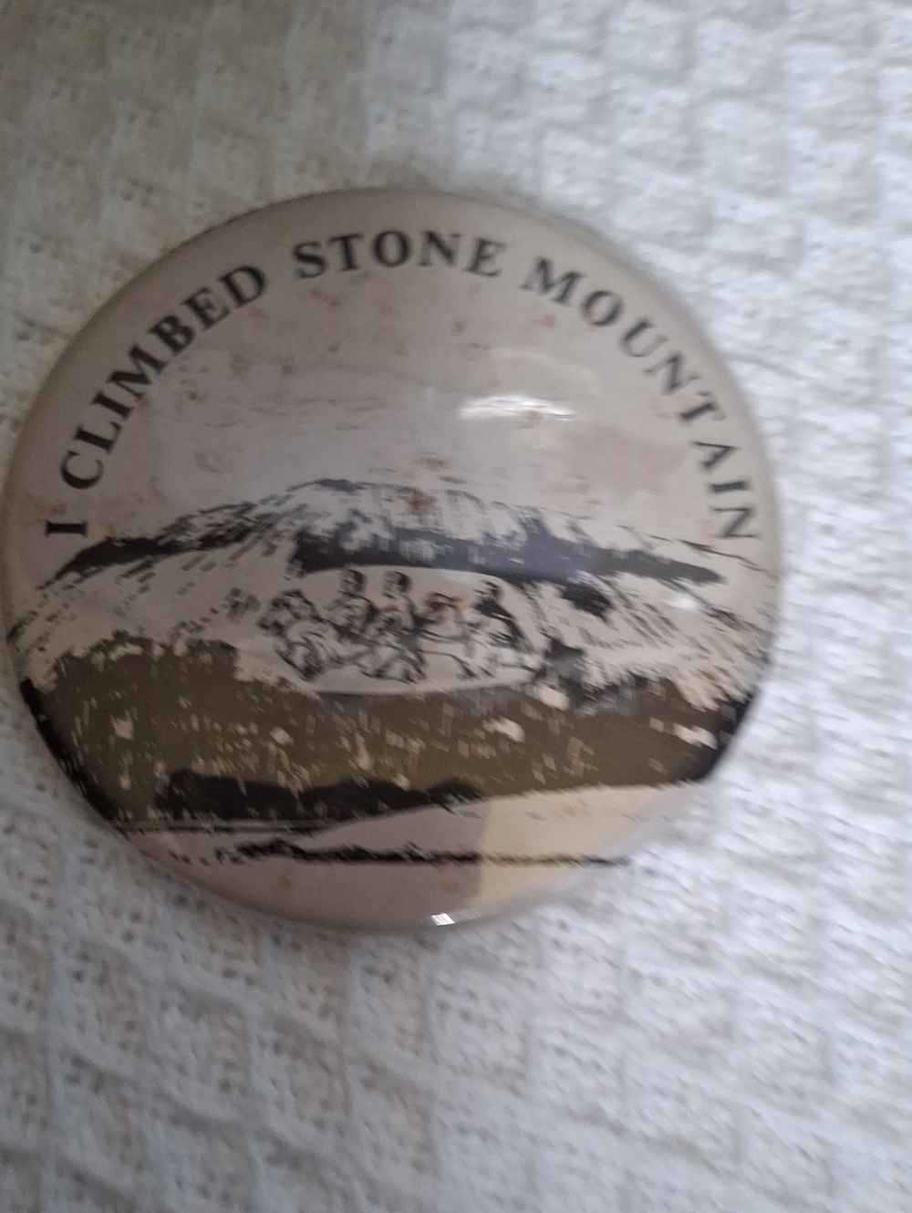 I Climbed Stone Mountain Decorative Wall Plaque - Beige/Olive